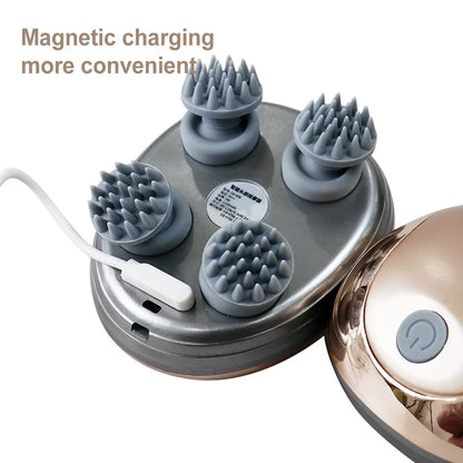 Mini Head Massage Machine Silicone Scalp Magnetic Suction Charging Silicone Shoulder Multifunctional Kneading Vibration Head Spa